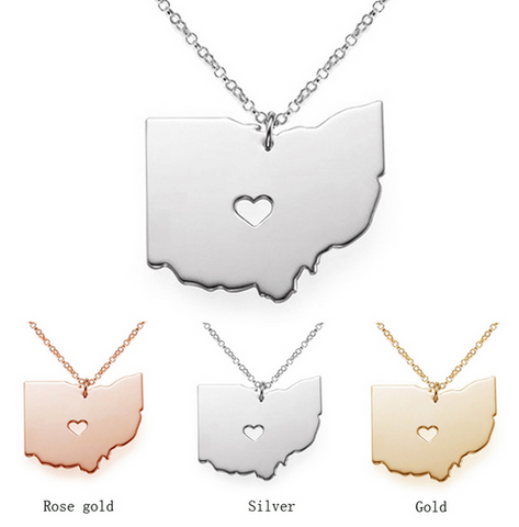 FREE Stainless Steel State of Ohio Necklace - Just Pay Shipping