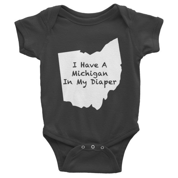 Michigan In My Diaper (Multi-Color) Infant short sleeve one-piece